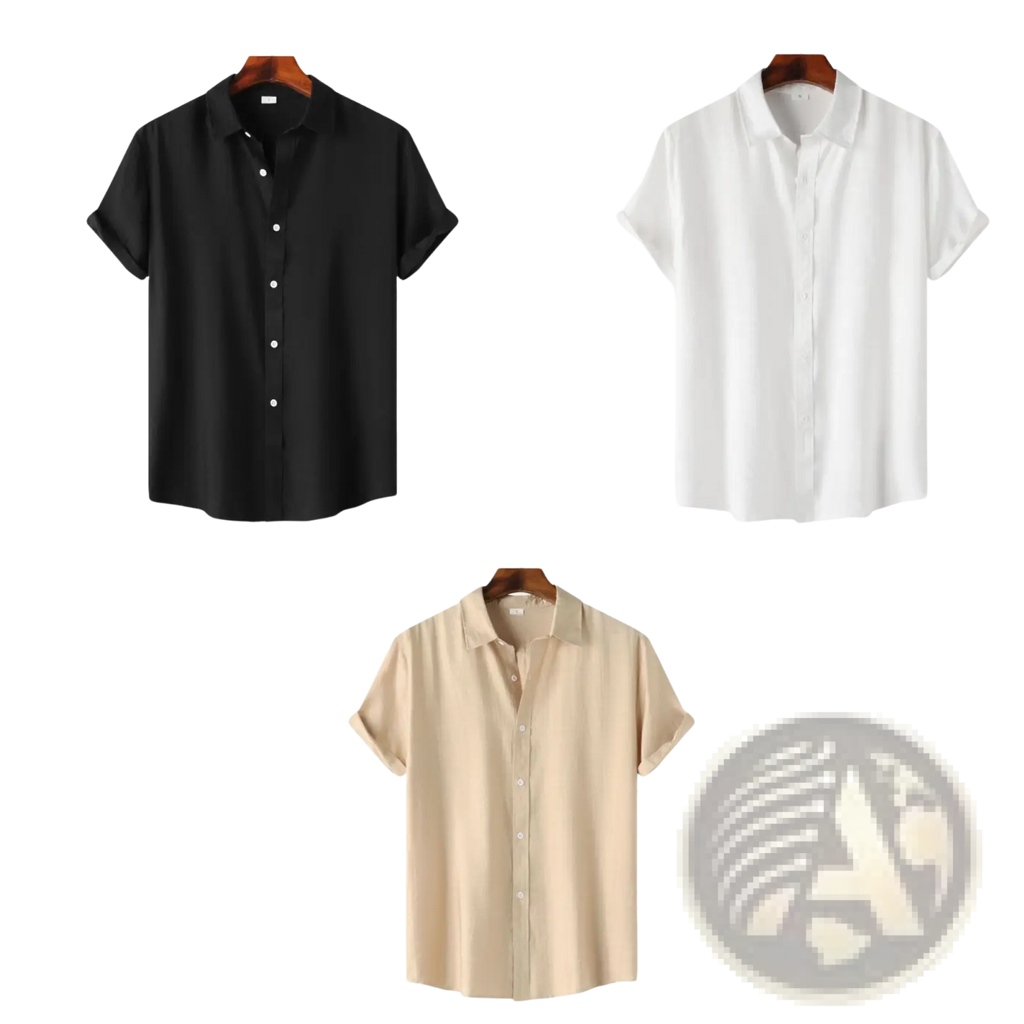 Men's Minimalist Textured Short Sleeve Grid Shirt