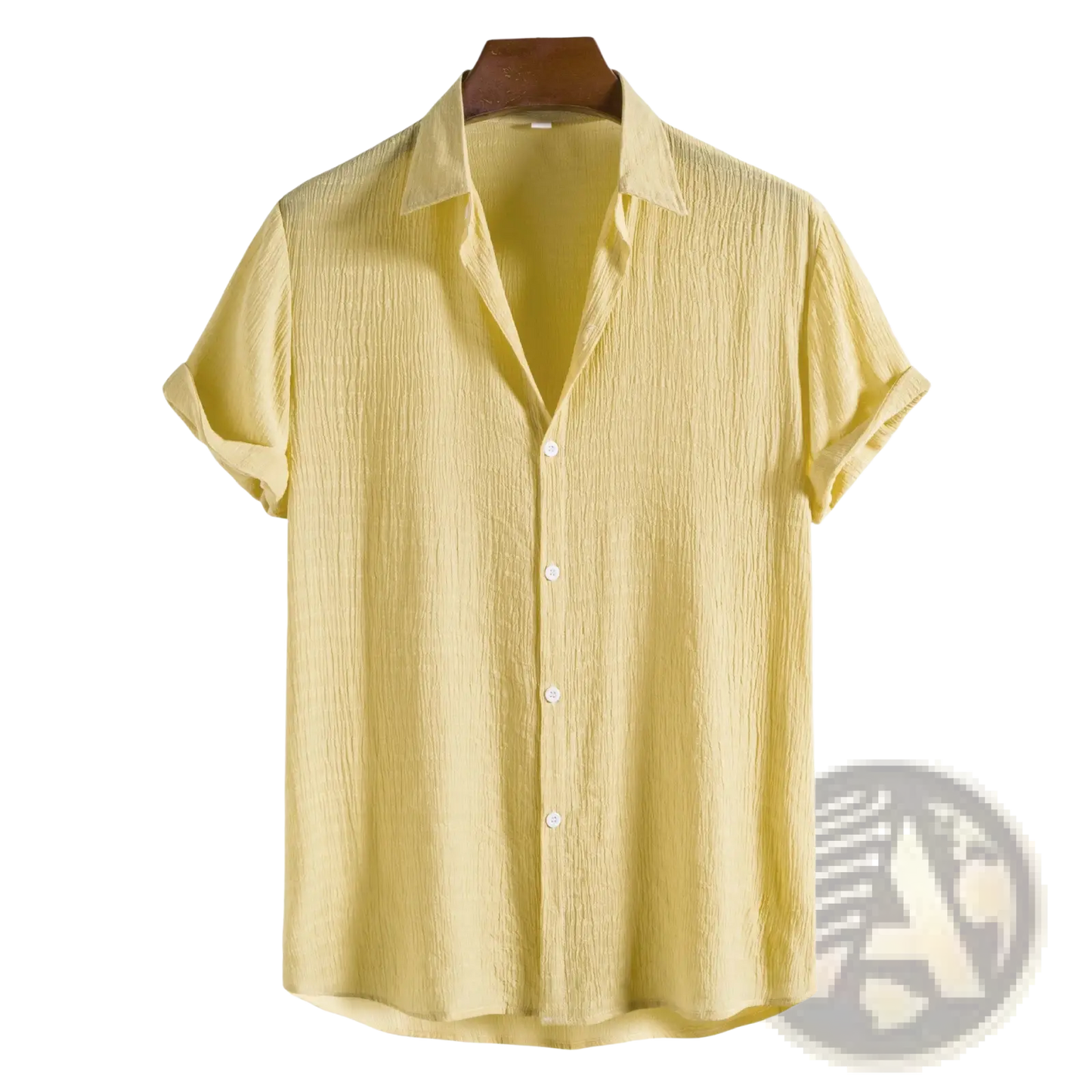 Men's Minimalist Textured Short Sleeve Grid Shirt