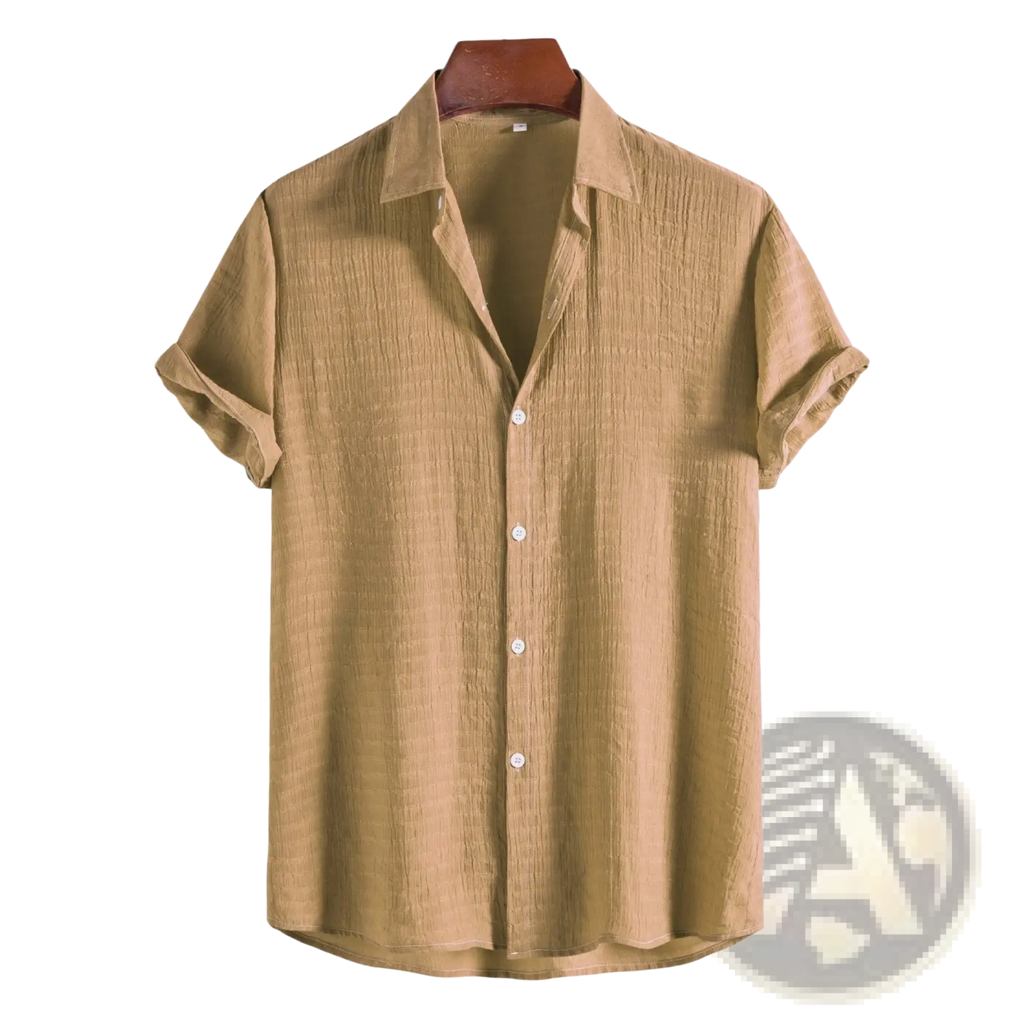 Men's Minimalist Textured Short Sleeve Grid Shirt