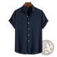 Men's Minimalist Textured Short Sleeve Grid Shirt