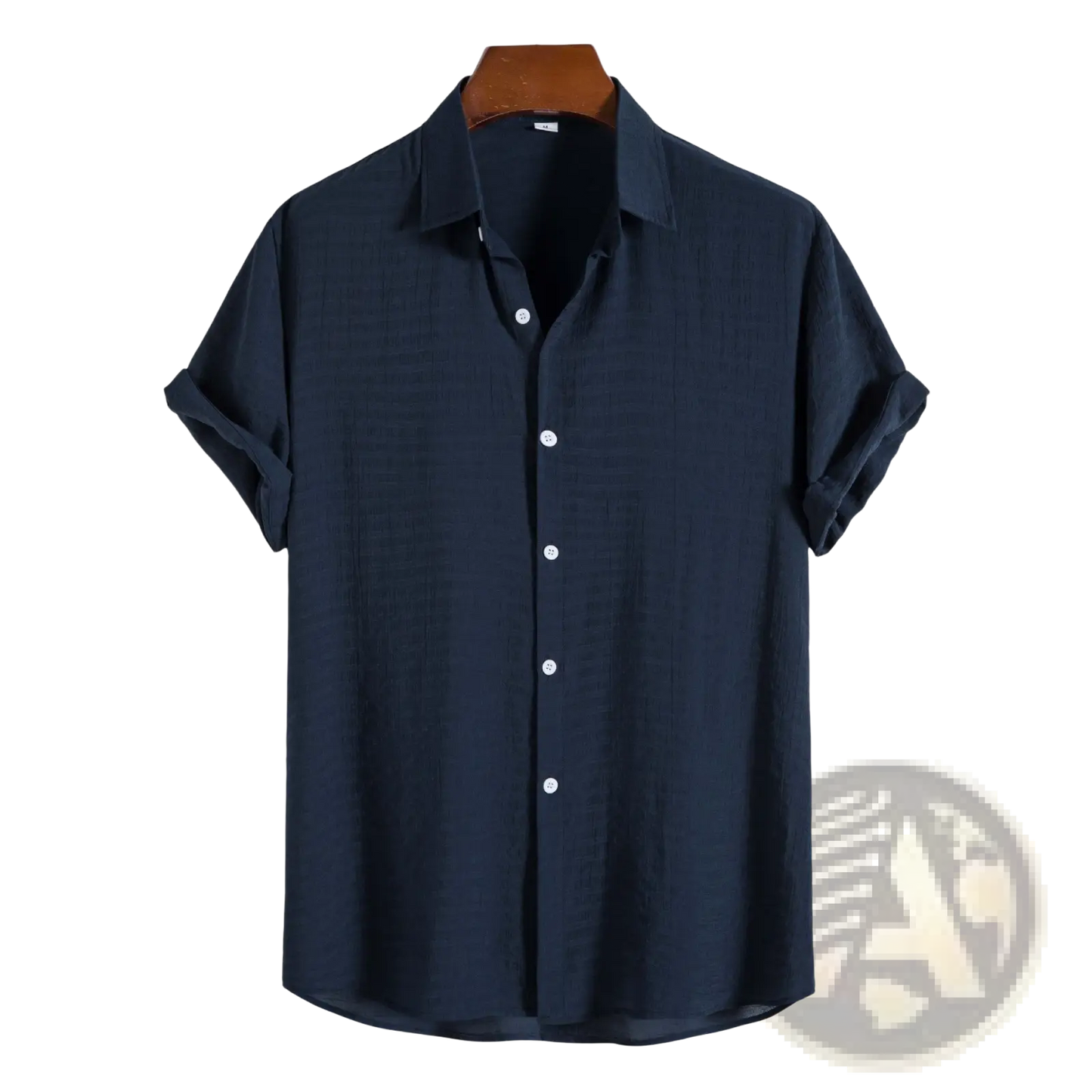 Men's Minimalist Textured Short Sleeve Grid Shirt
