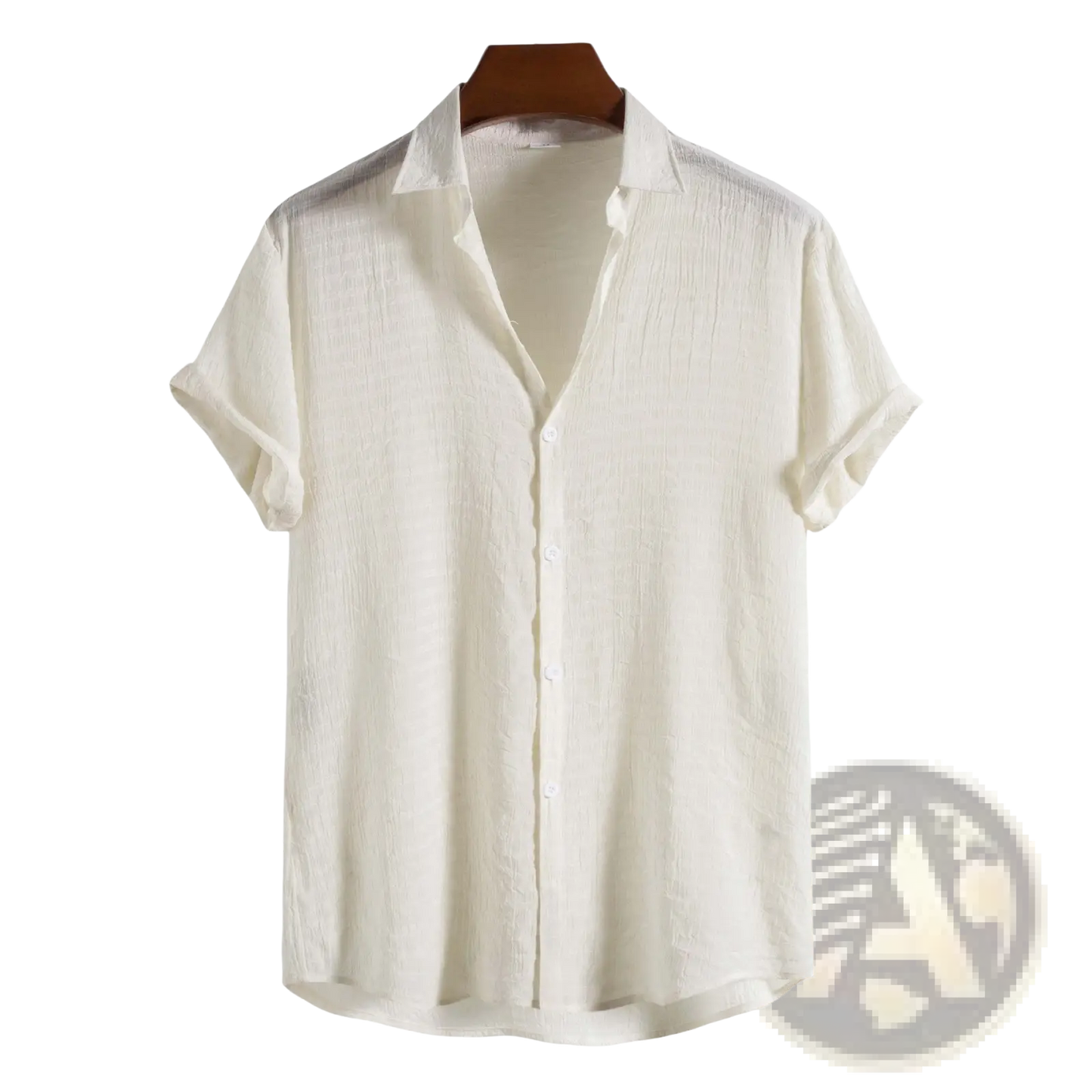 Men's Minimalist Textured Short Sleeve Grid Shirt