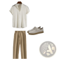 Men's Minimalist Textured Short Sleeve Grid Shirt