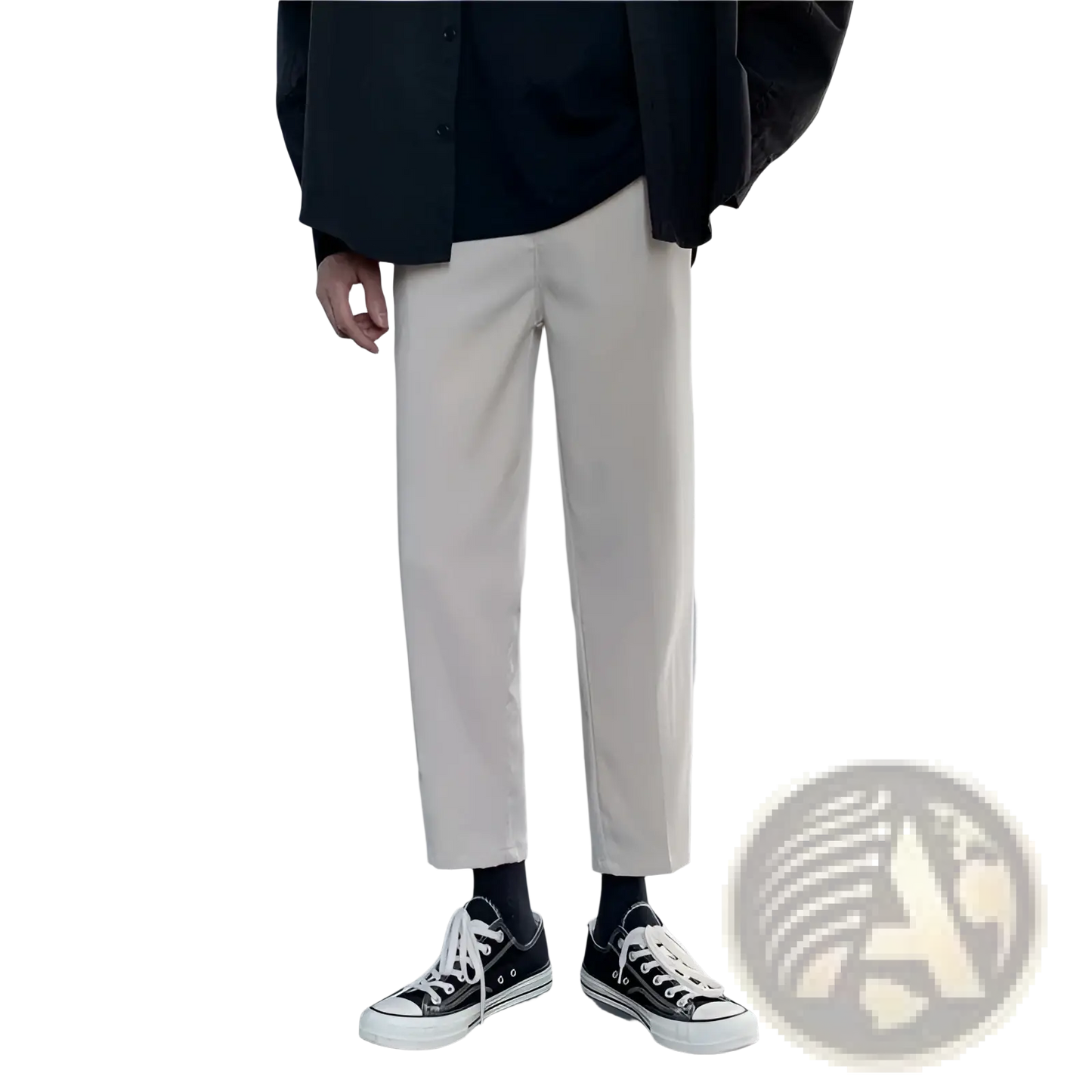 Men's Modern Slim Fit Straight Leg Cotton Trousers