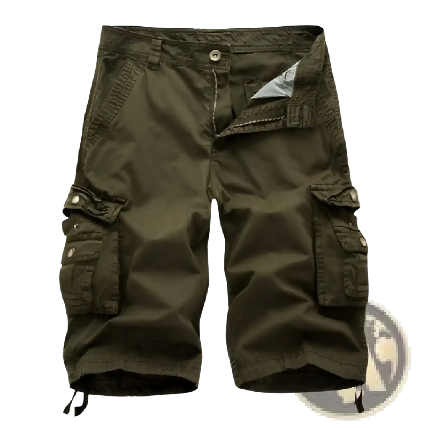 Men's Multi Pocket Cotton Cargo Shorts with Drawstring Cuffs