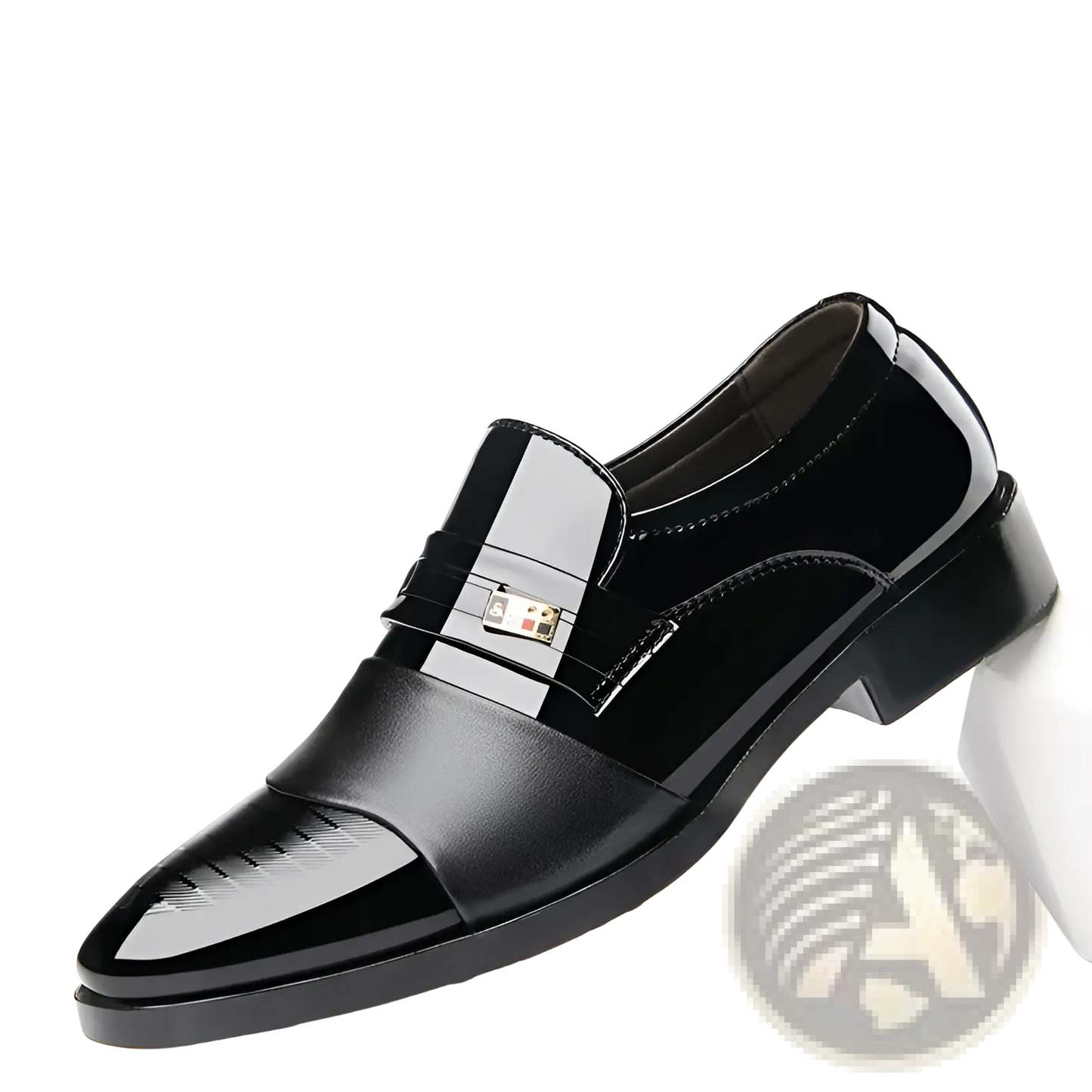 Men's Patent Leather Buckle Loafers for Business and Formal Wear