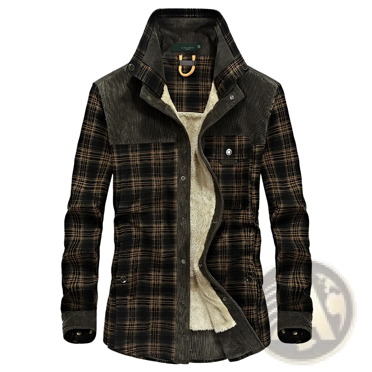Men's Plaid Fleece Lined Corduroy Winter Jacket