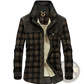 Men's Plaid Fleece Lined Corduroy Winter Jacket