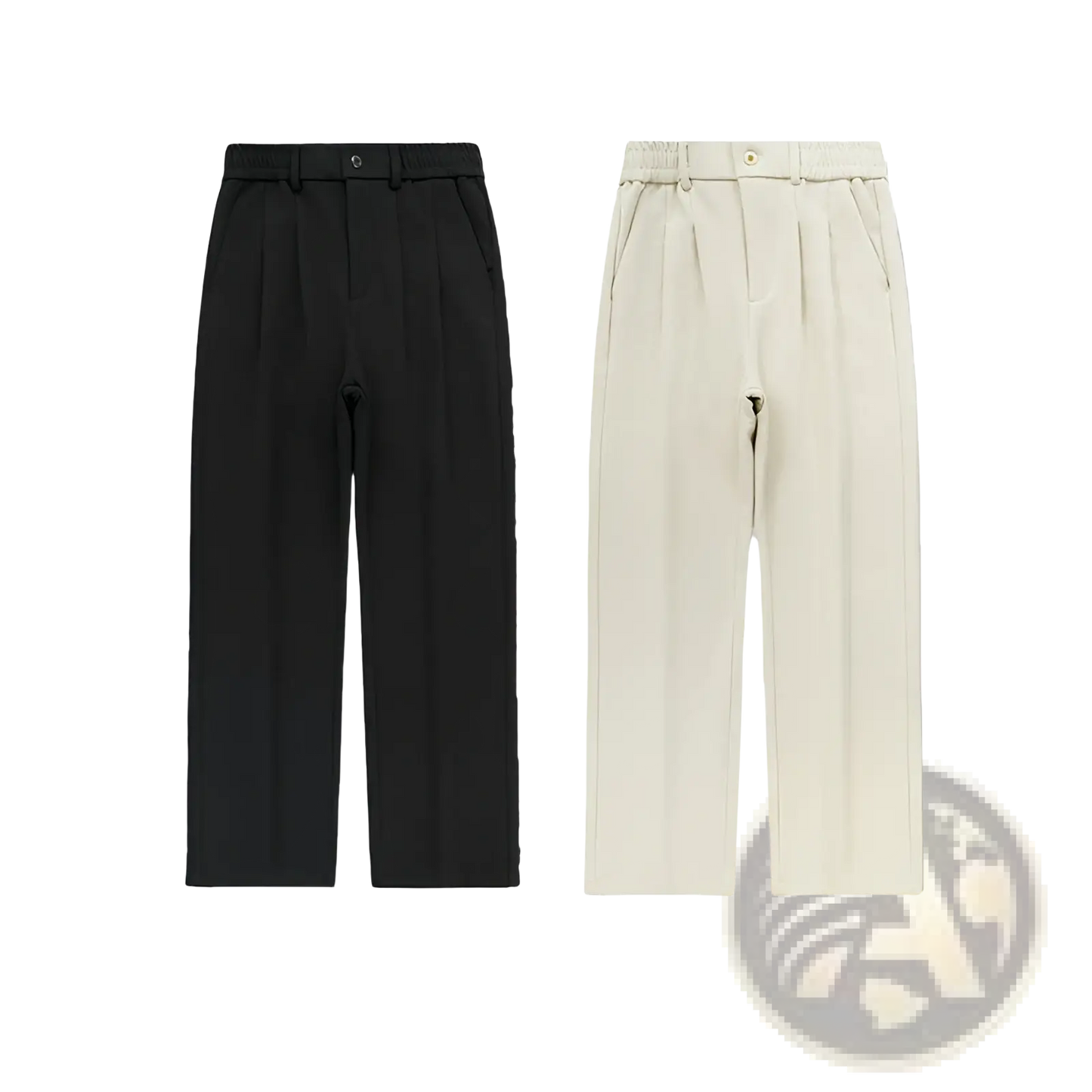 Men's Pleated Wide Leg Relaxed Fit Trousers