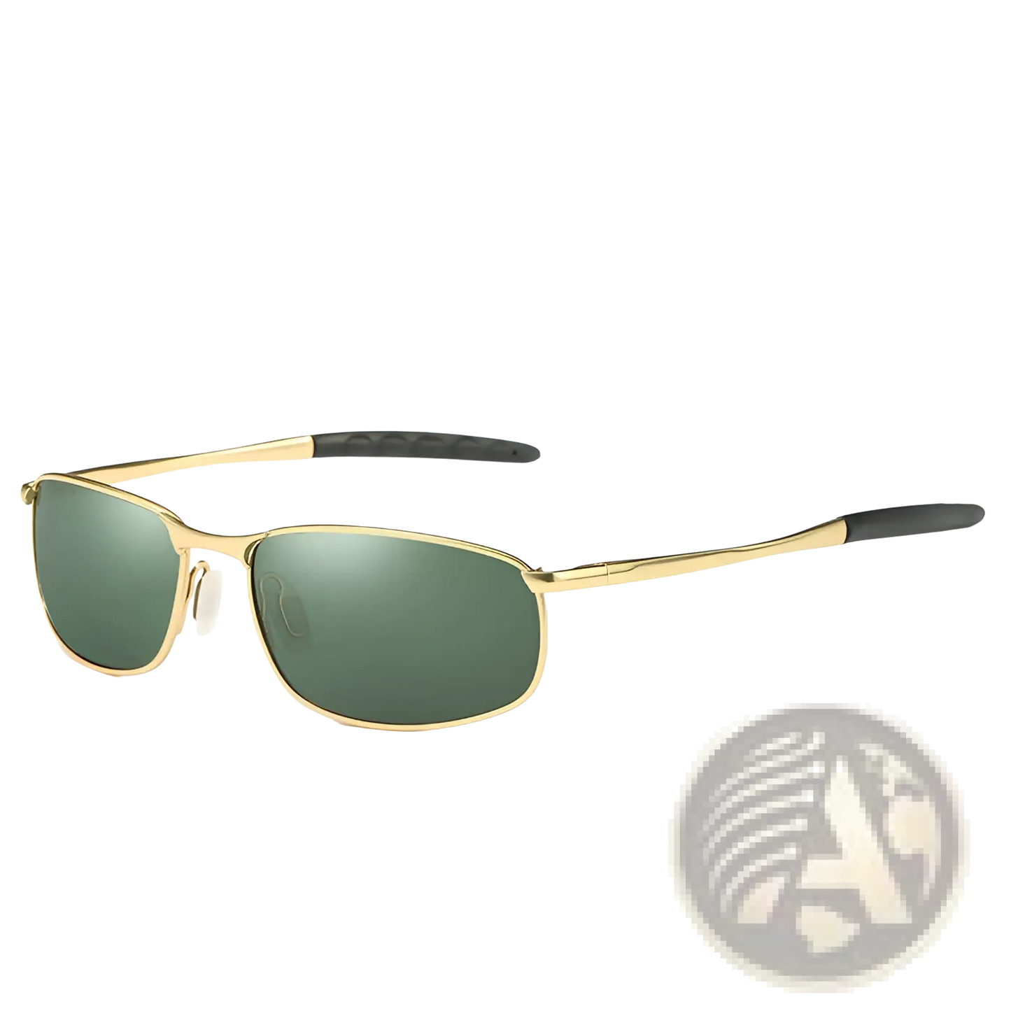 Men's Polarized Metal Frame Rectangular Aviator Sunglasses