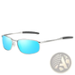 Men's Polarized Metal Frame Rectangular Aviator Sunglasses