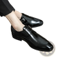 Men's Polished Leather Monk Strap Perforated Dress Shoes