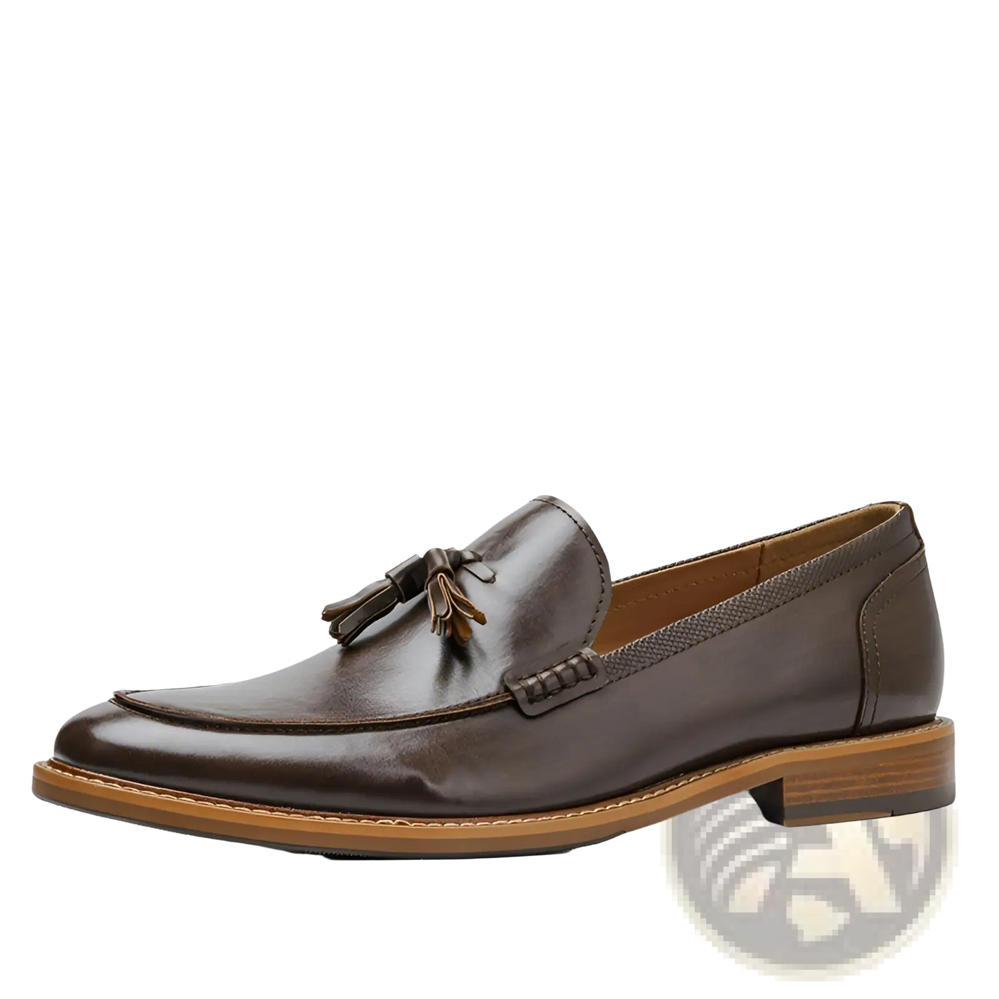 Men's Polished Leather Tassel Loafers with Composite Soles