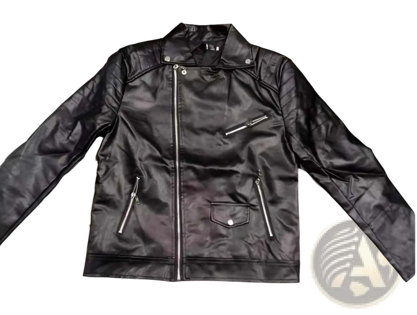 Men's Pu Leather Punk Stand Collar Biker Jacket