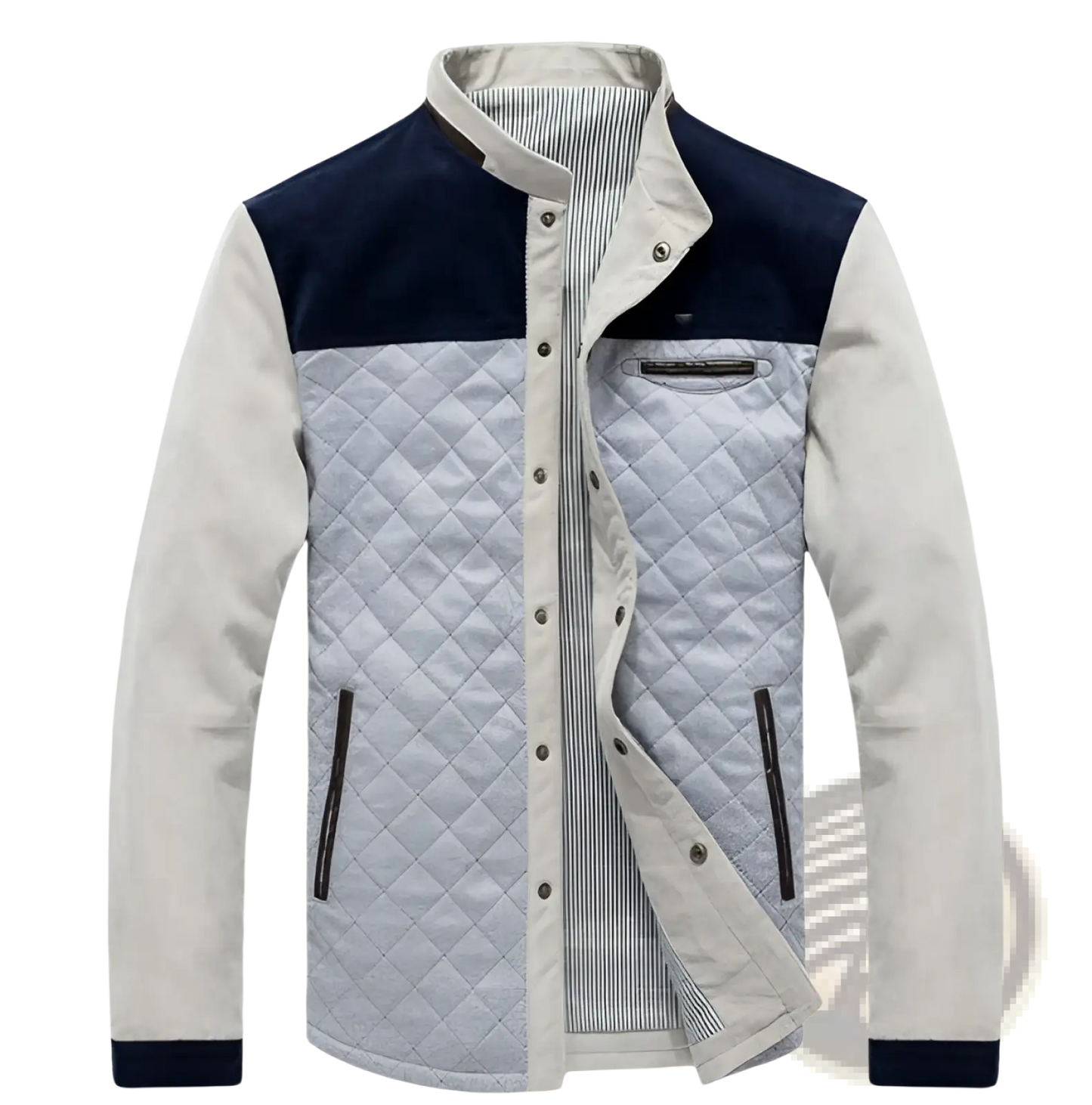 Men's Quilted Corduroy Color Block Casual Jacket