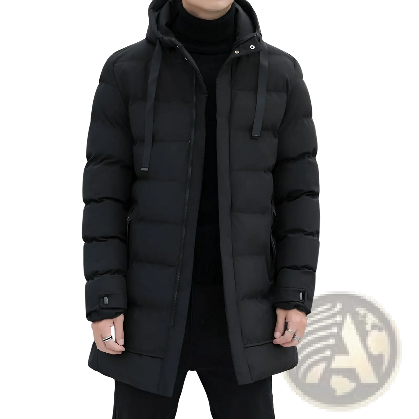 Men's Quilted Windproof Hooded Puffer Jacket