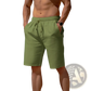 Men's Relaxed Cotton Linen Drawstring Beach Shorts