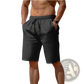 Men's Relaxed Cotton Linen Drawstring Beach Shorts