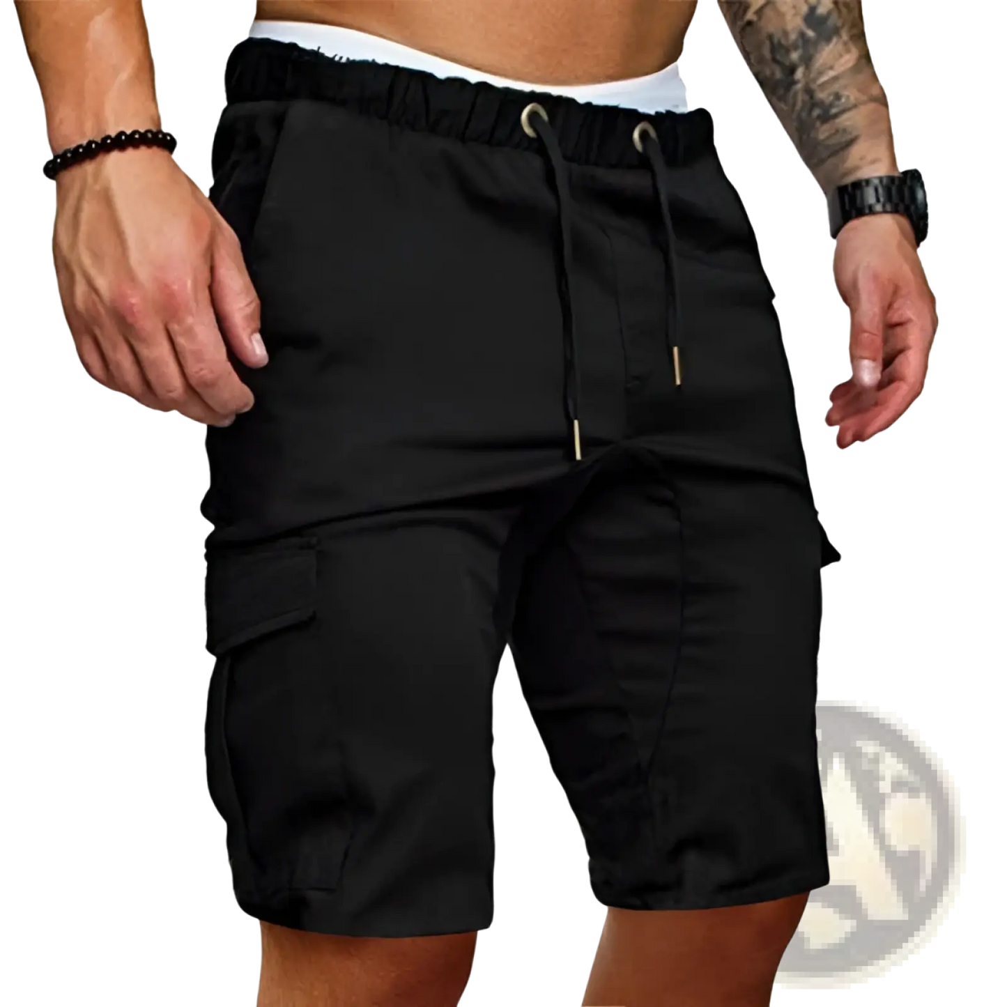 Men's Relaxed Drawstring Cotton Cargo Shorts
