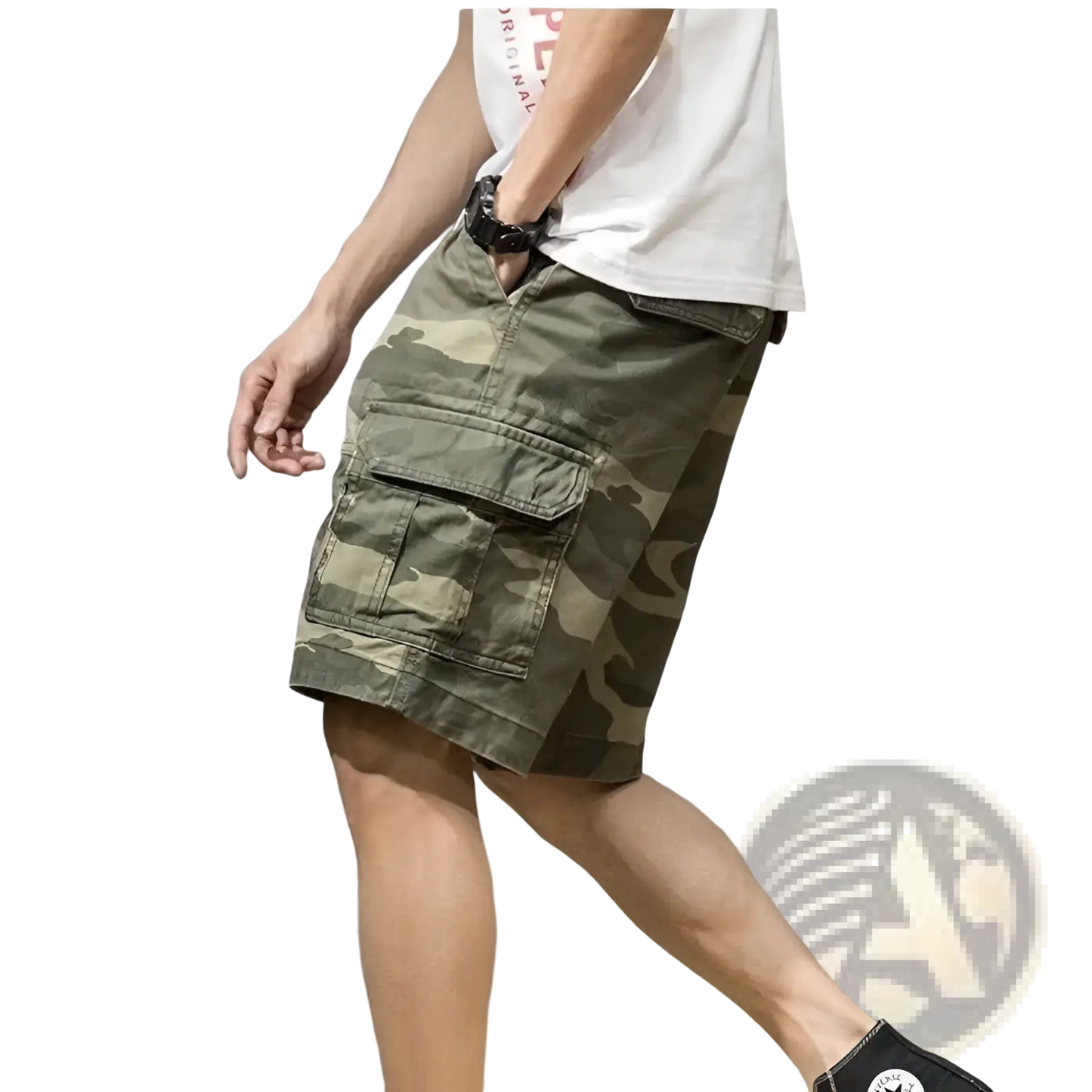 Men's Relaxed Fit Cotton Camouflage Cargo Shorts