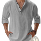 Men's Relaxed Fit Cotton Linen Long Sleeve Shirt