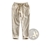 Men's Relaxed Fit Drawstring Linen Joggers