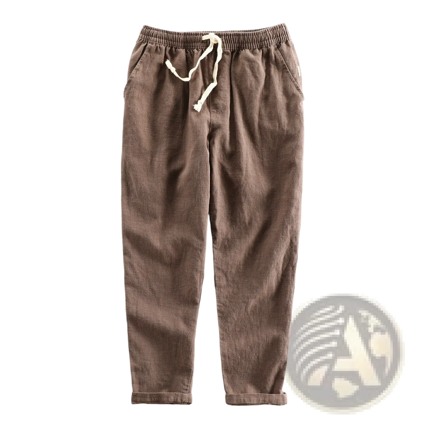 Men's Relaxed Fit Drawstring Linen Joggers