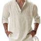 Men's Relaxed Fit Lightweight Cotton and Linen Shirt