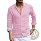 Men's Relaxed Fit Linen Button Down Shirt