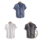 Men's Retro Distressed Linen Short Sleeve Shirt