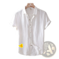 Men's Retro Distressed Linen Short Sleeve Shirt