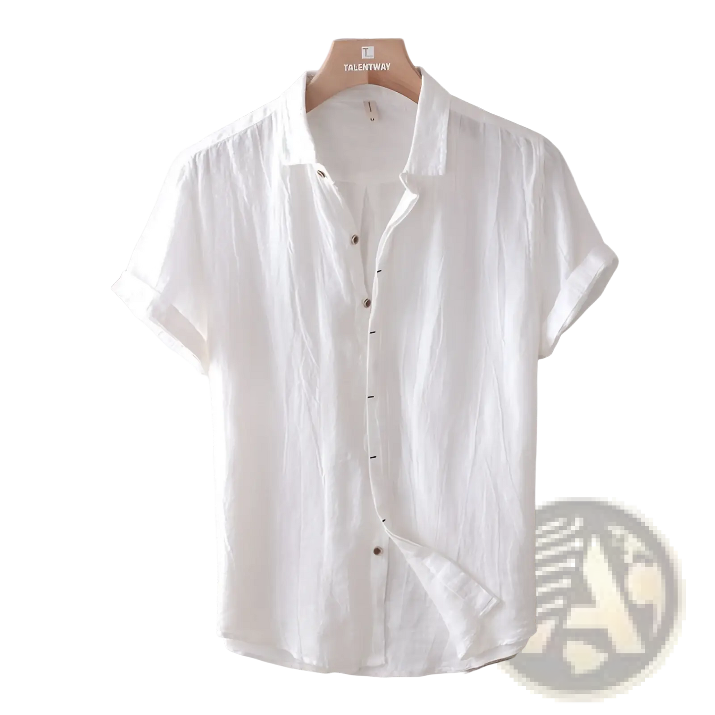 Men's Retro Distressed Linen Short Sleeve Shirt