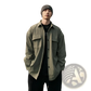 Men's Retro Loose Fit Corduroy Utility Shirt Jacket