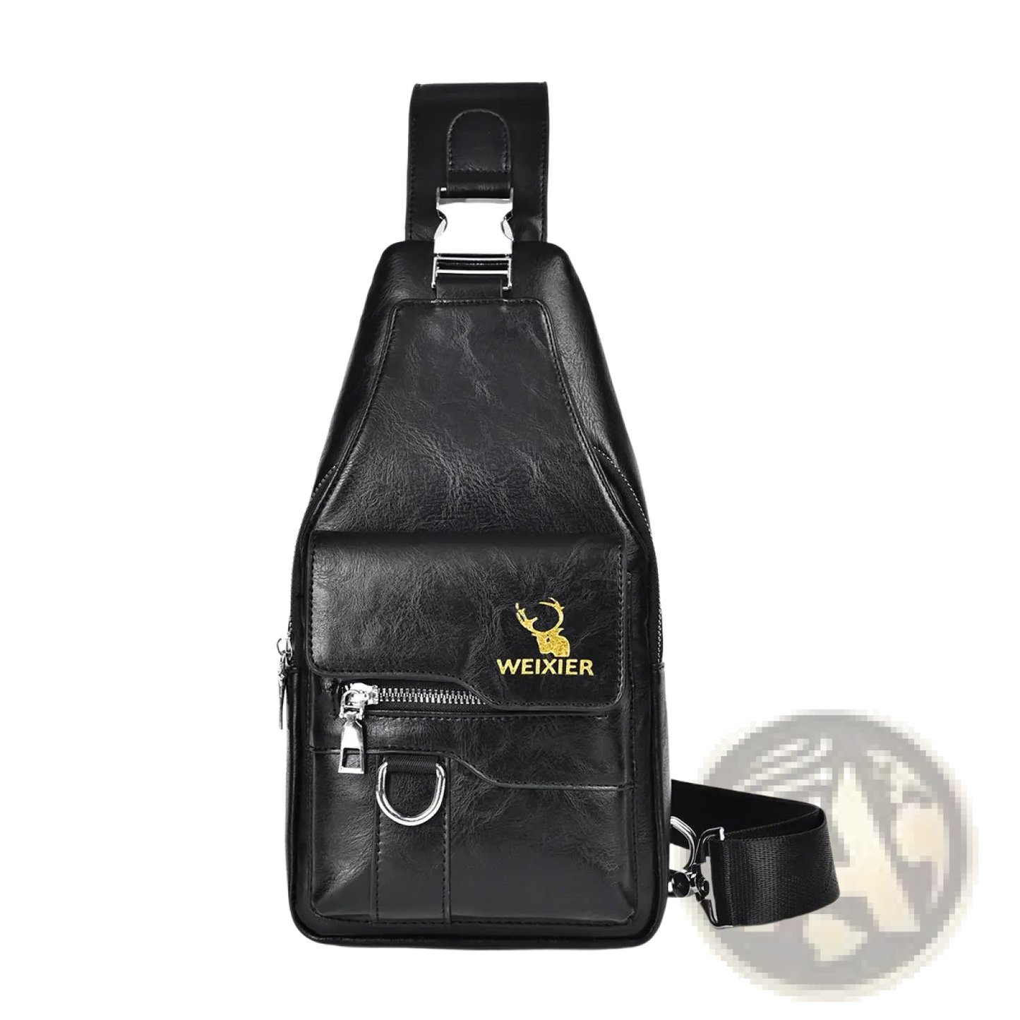Men's Retro Waterproof Faux Leather Crossbody Chest Bag