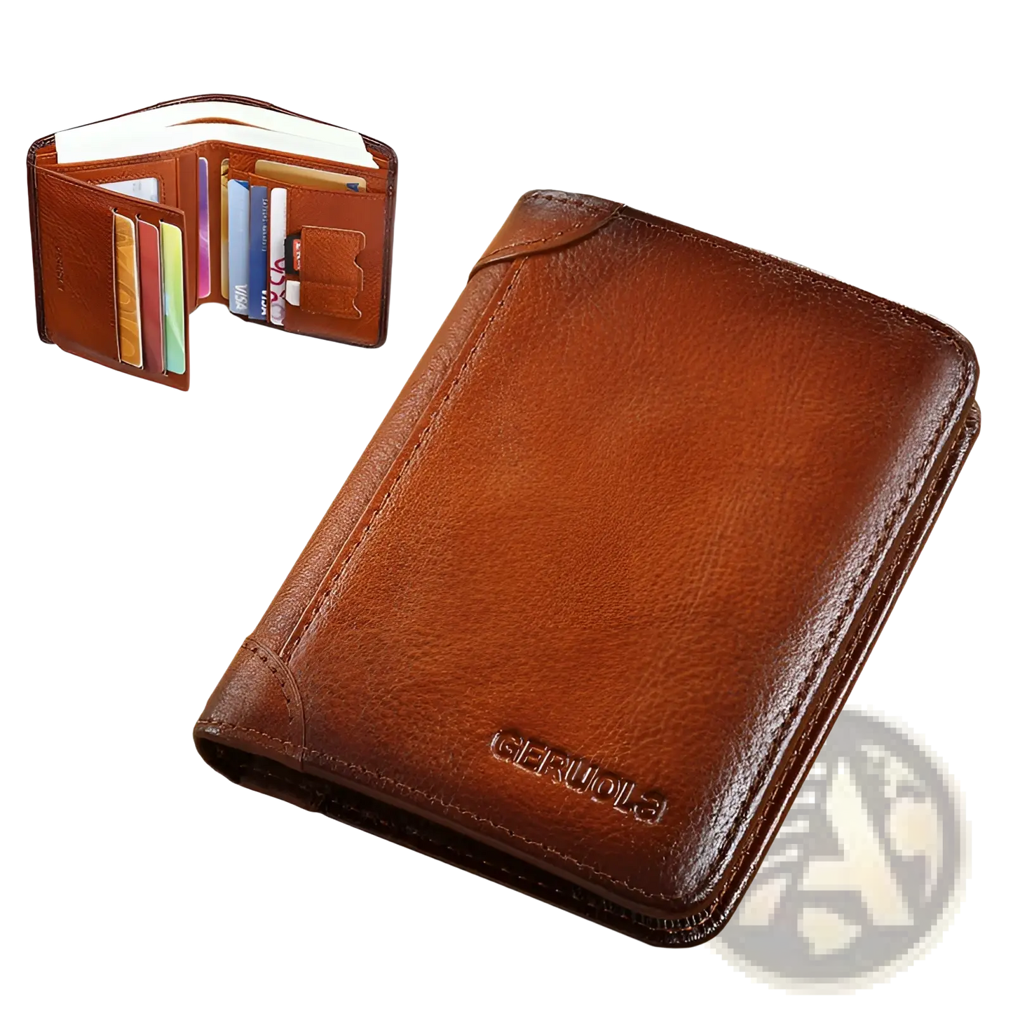 Men's Rfid Leather Wallet with Zip Coin Pocket