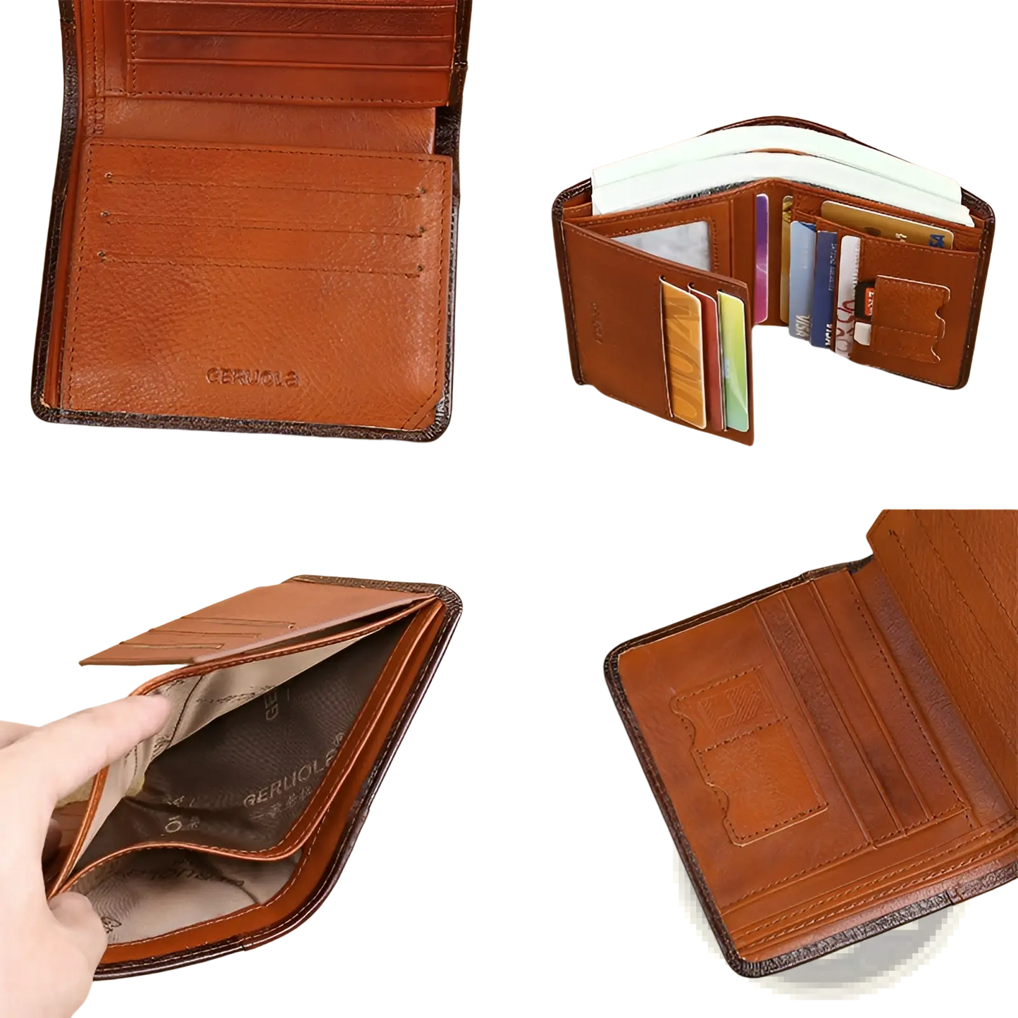 Men's Rfid Leather Wallet with Zip Coin Pocket