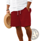 Men's Ribbed Bamboo Linen Summer Drawstring Shorts