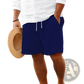 Men's Ribbed Bamboo Linen Summer Drawstring Shorts