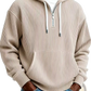 Men's Ribbed Corduroy Half Zip Pullover Hoodie