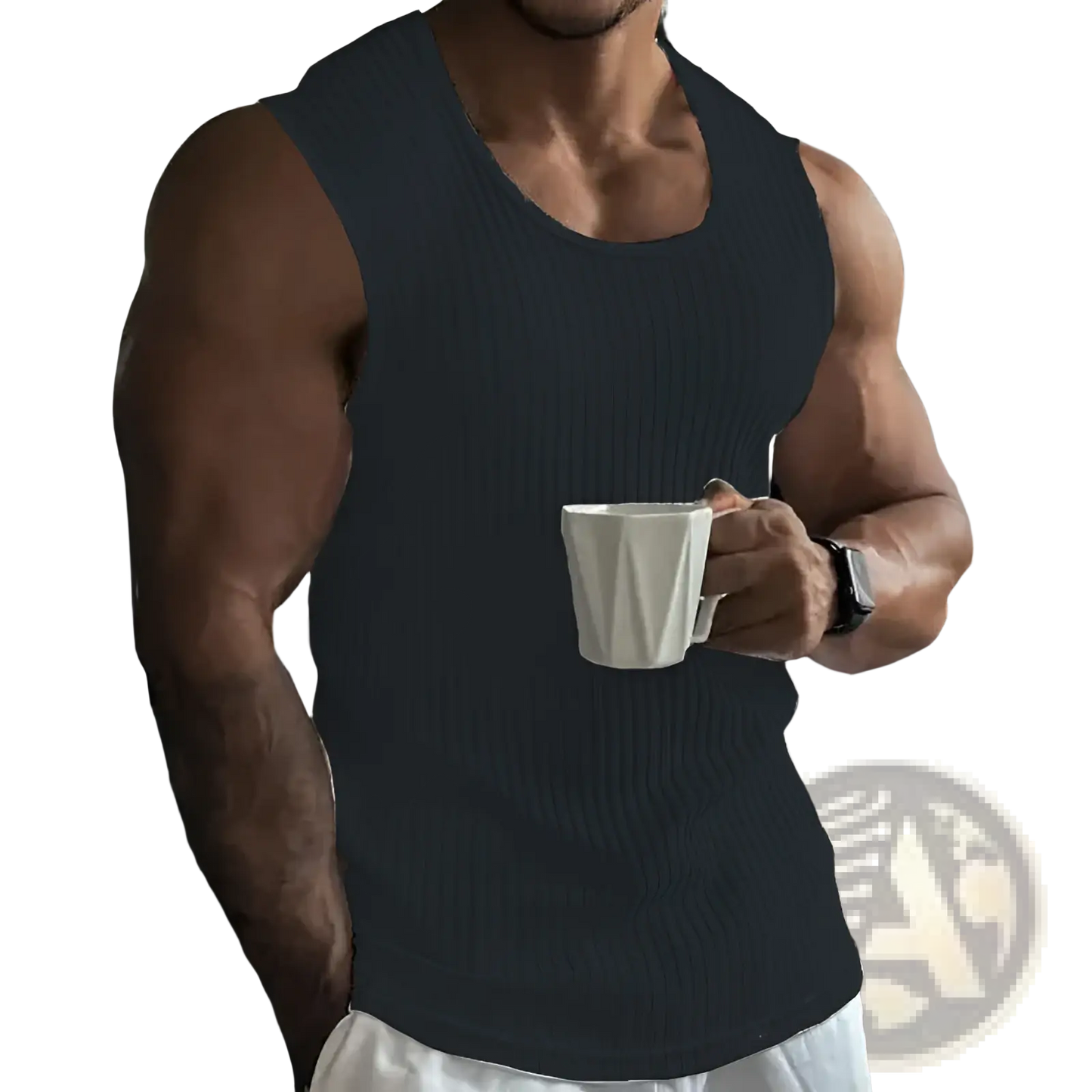 Men's Ribbed Cotton Slim Fit Knit Tank Top