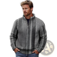 Men's Ribbed Knit High Collar Zip Up Sweater