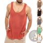 Men's Ribbed Knit Scoop Neck Sleeveless Vest