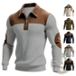 Men's Ribbed Patchwork Half Zip Knit Sweater