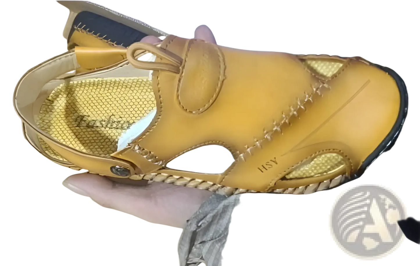 Men's Roman Leather Sandals with Rubber Sole