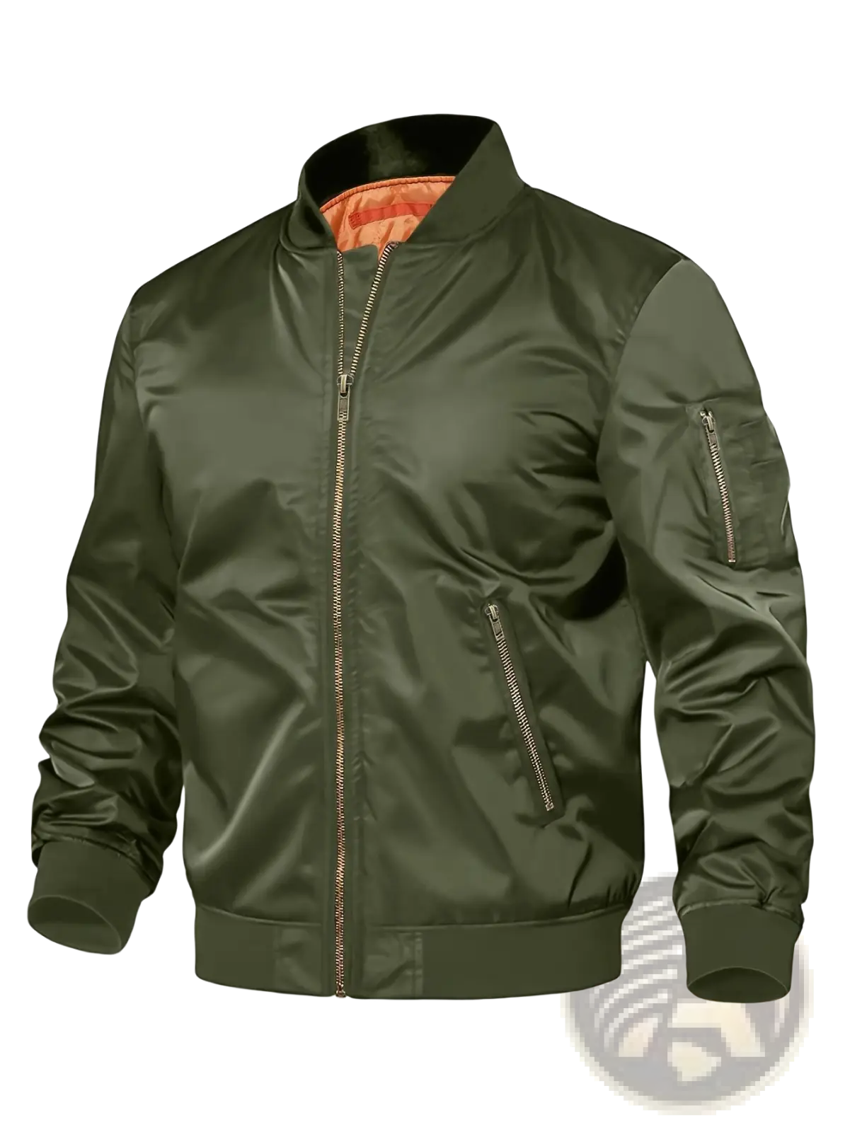 Men's Satin Bomber Jacket with Contrast Lining