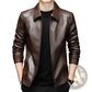 Men's Sheepskin Leather Jacket Thin Fleece Lining