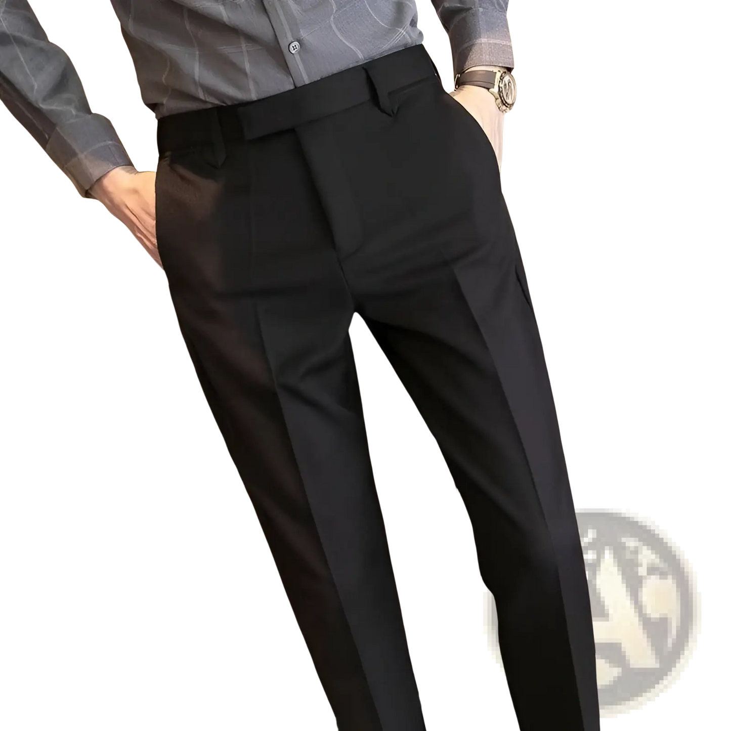 Men's Slim Fit British Style Tailored Straight Leg Trousers