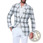 Men's Slim Fit Business Casual Plaid and Solid Blazers