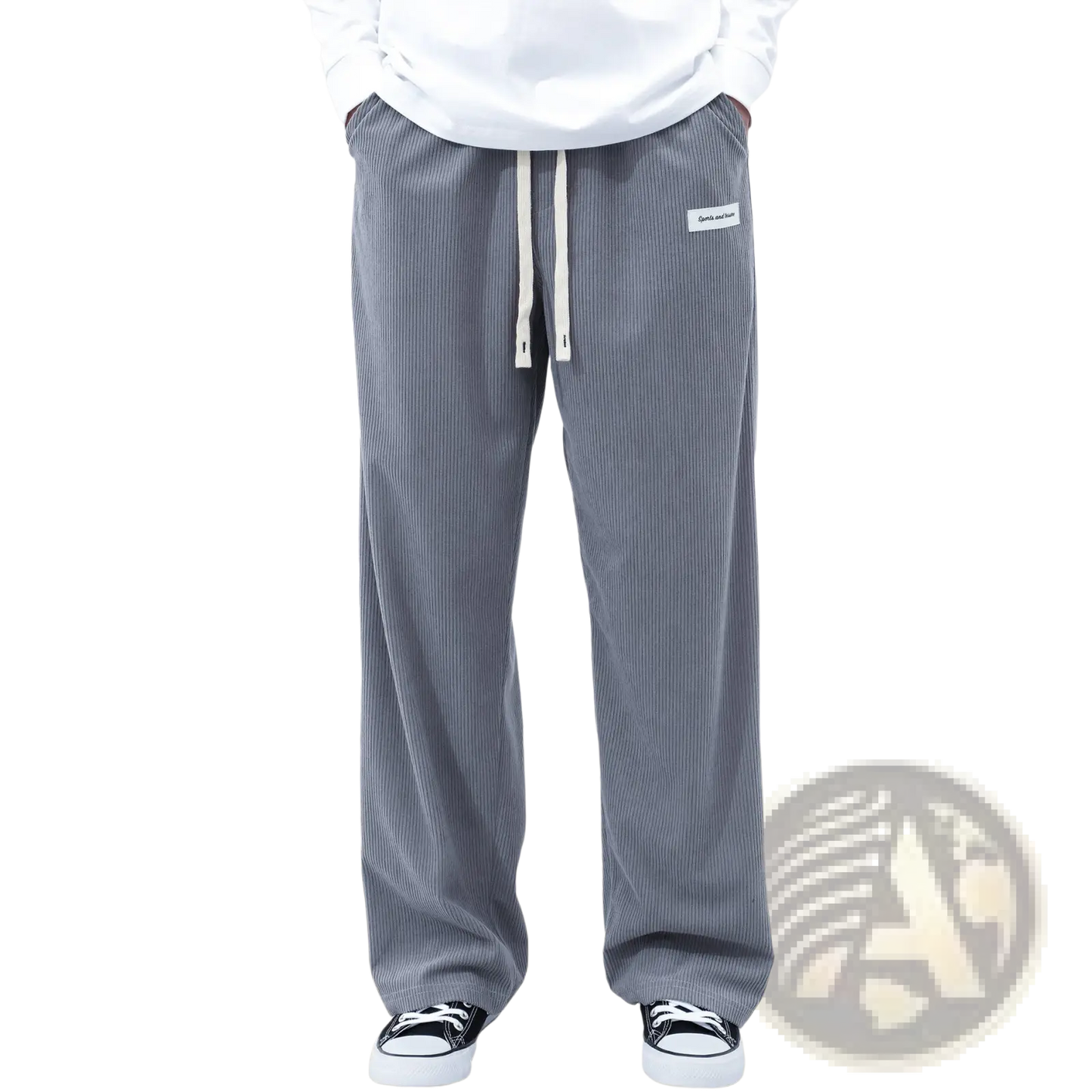 Men's Slim Fit Corduroy Sporty Drawstring Casual Pants