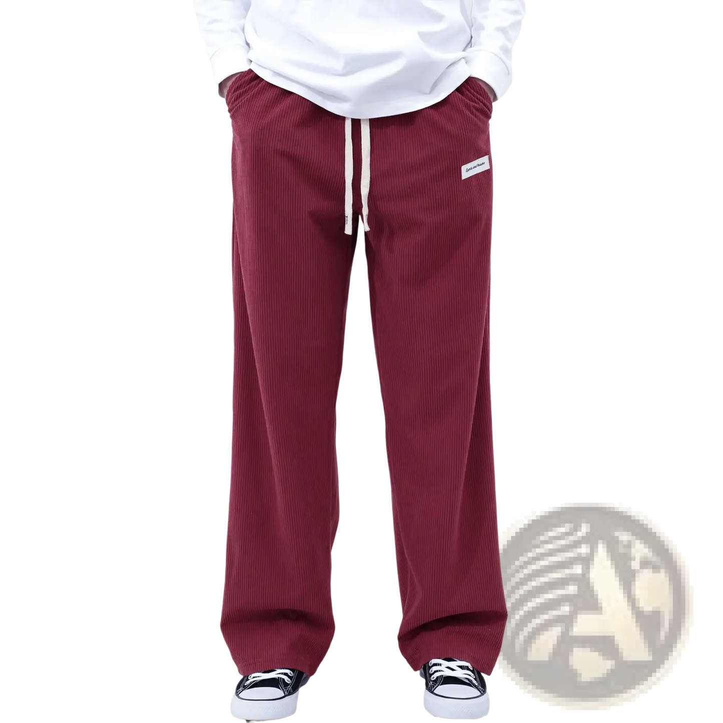 Men's Slim Fit Corduroy Sporty Drawstring Casual Pants